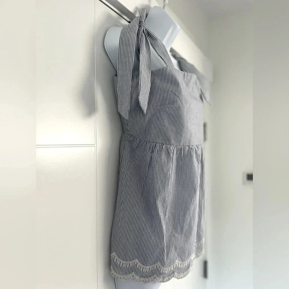 NWT BLACK TAPE_/ 100% cotton baby doll blouse/ White & blue stripes/ Size US L - Picture 3 of 14